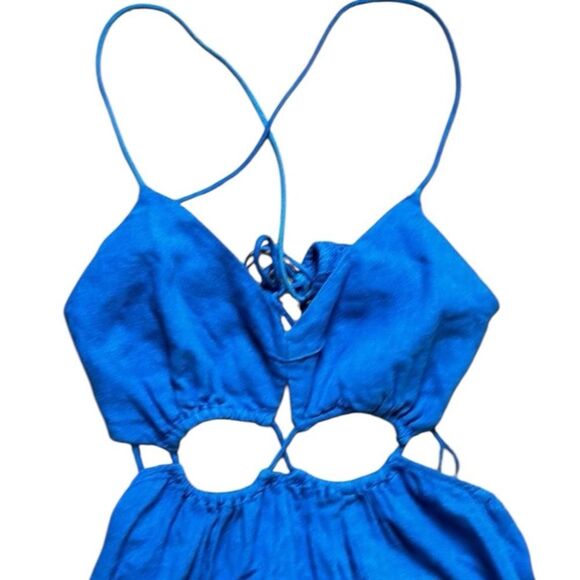 Zara Blue Backless Cut Out Sundress small - Picture 2 of 7